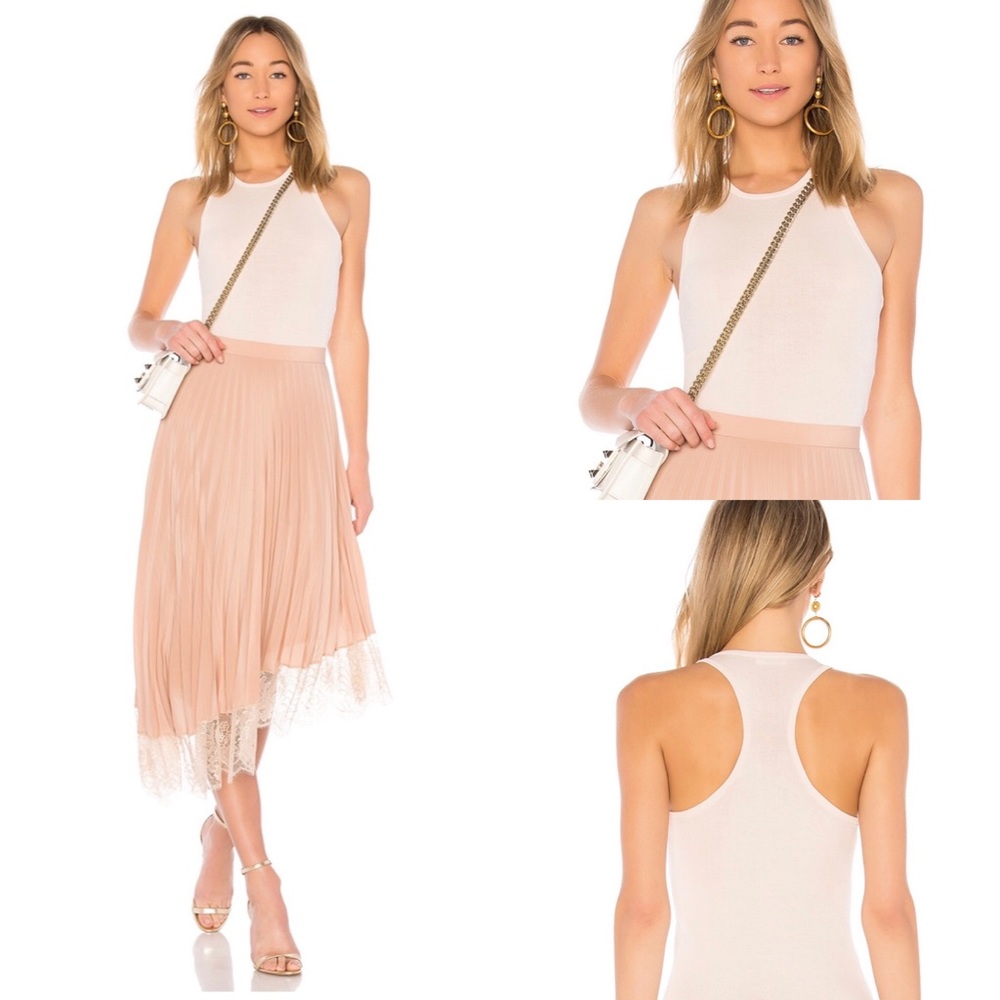A.L.C. Ribbed Racerback Tank Top Light Pink Size Small